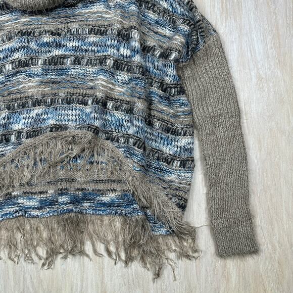 Sunday In Brooklyn Boho Chic Oversized Chunky Knit Cowl Pullover Sweater Small - Picture 3 of 15